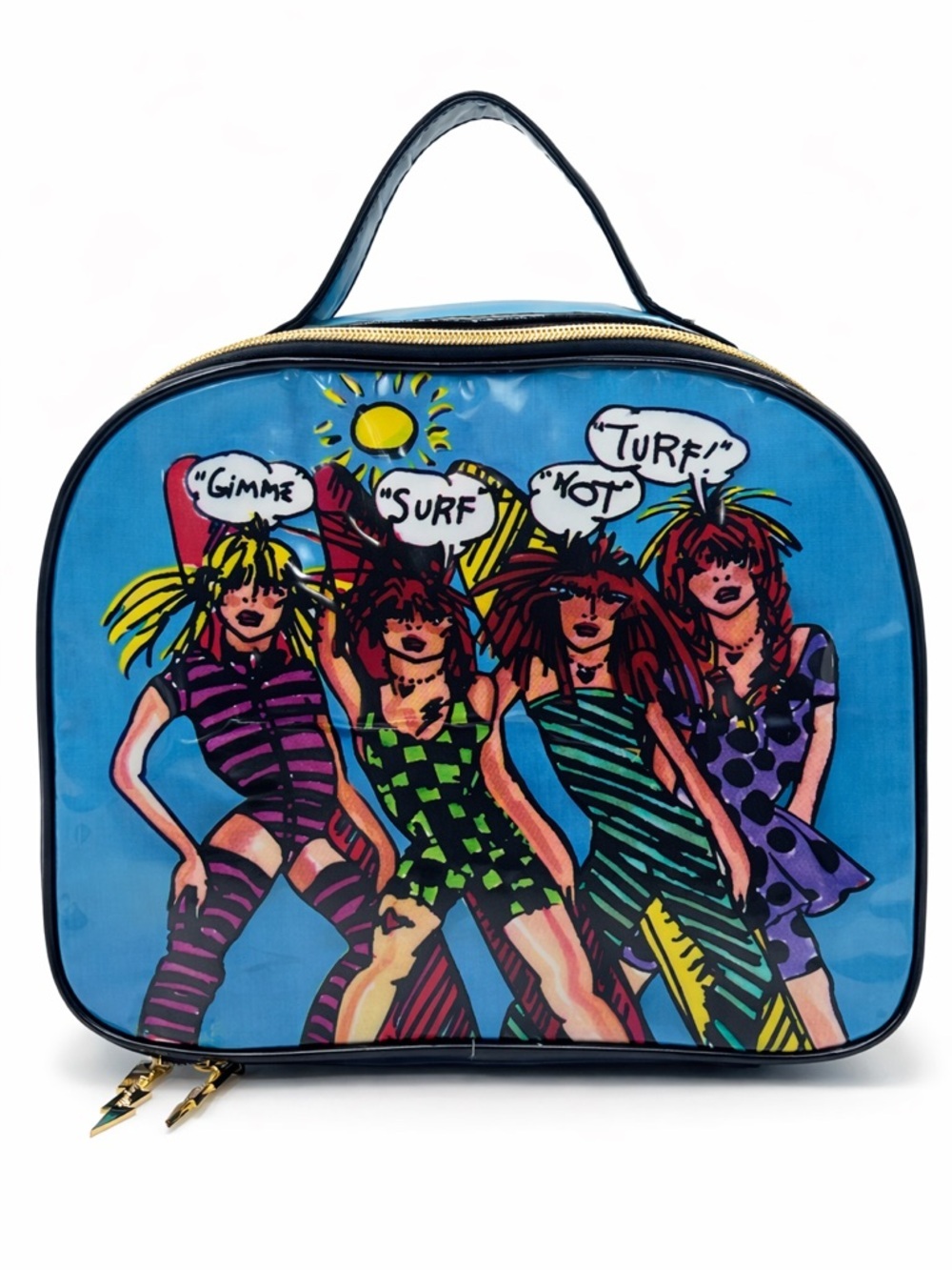 Betseyville Betsey Johnson Vintage Y2K Surf Punk Girl Train Case Rare Vinyl Case